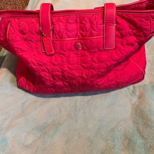 Hot pink coach diaper bag